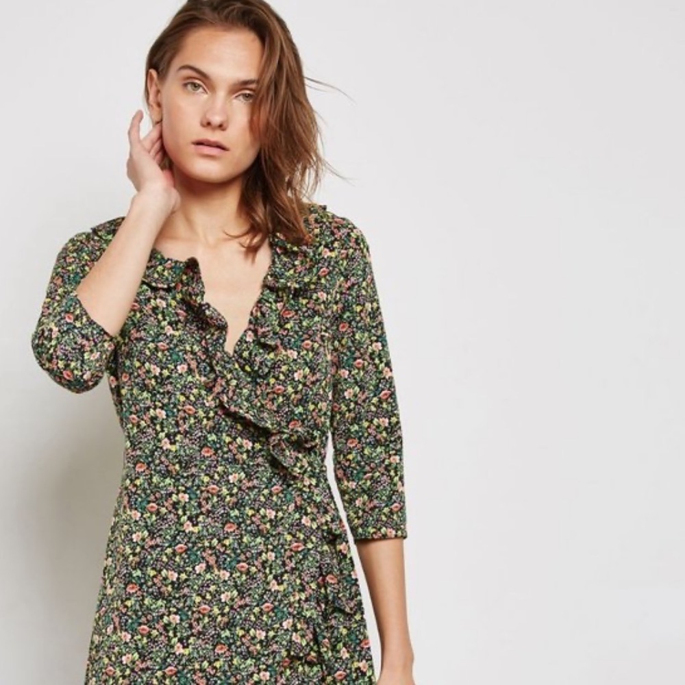 TOPSHOP floral wrap dress